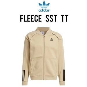 NWT ADIDAS ORIGINALS MEN‘S FLEECE SST TRACK JACKET Beige HI2994